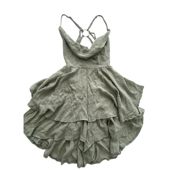 Princess Polly Jude Jade Cowl Neck Strappy Back Flowy Romper Size 4 - Picture 3 of 7